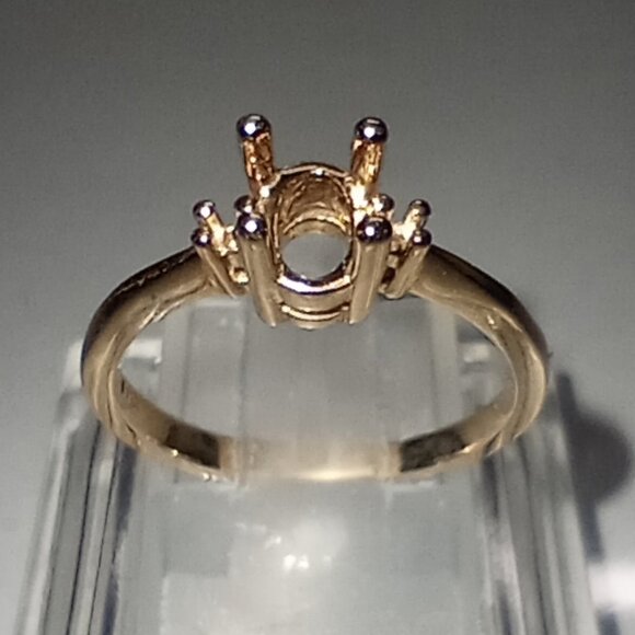 Two (2) 14Kt Yellow Gold 3-Stone Oval & Round Ring Castings - Picture 1 of 5